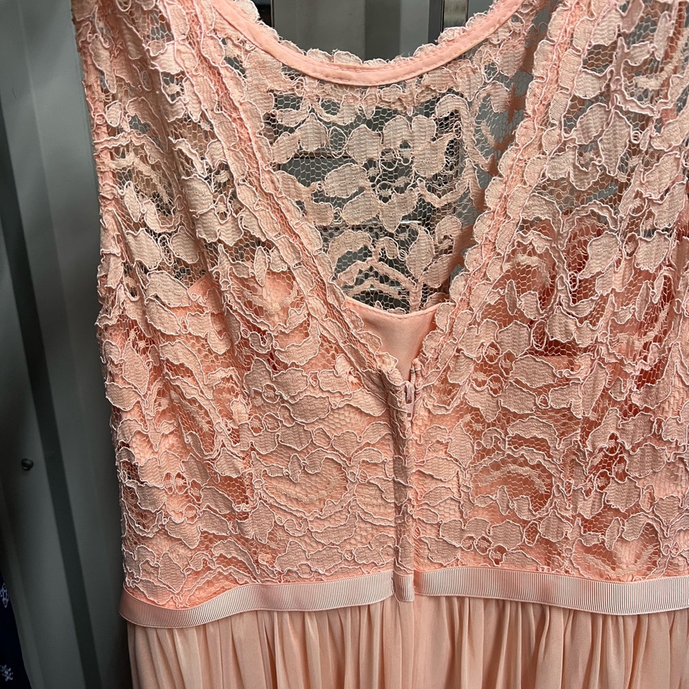 David's Bridal Coral Lace Prom Dress - Picture 6 of 6